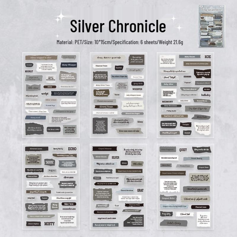 Yu Xian Retro Whispers Versatile Waterproof Stickers for Journals & DIY Projects