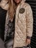 2025 Winter New Hooded Cotton Clothes Medium and Long Cotton Clothes