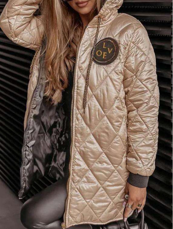 2025 Winter New Hooded Cotton Clothes Medium and Long Cotton Clothes