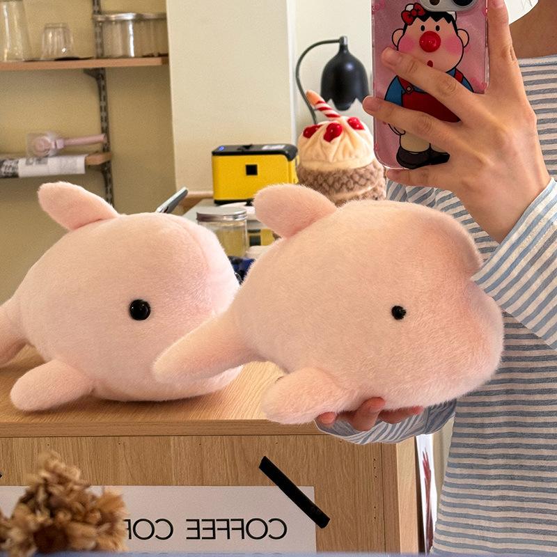 Girls Heart Pink Dolphin Throw Pillow Plush Toy Doll Aquarium Dolphin Doll Children Soothing Doll