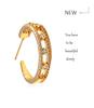 European Fashion Zirconia Ear Hoop Studs Women Versatile Design Temperament Earrings