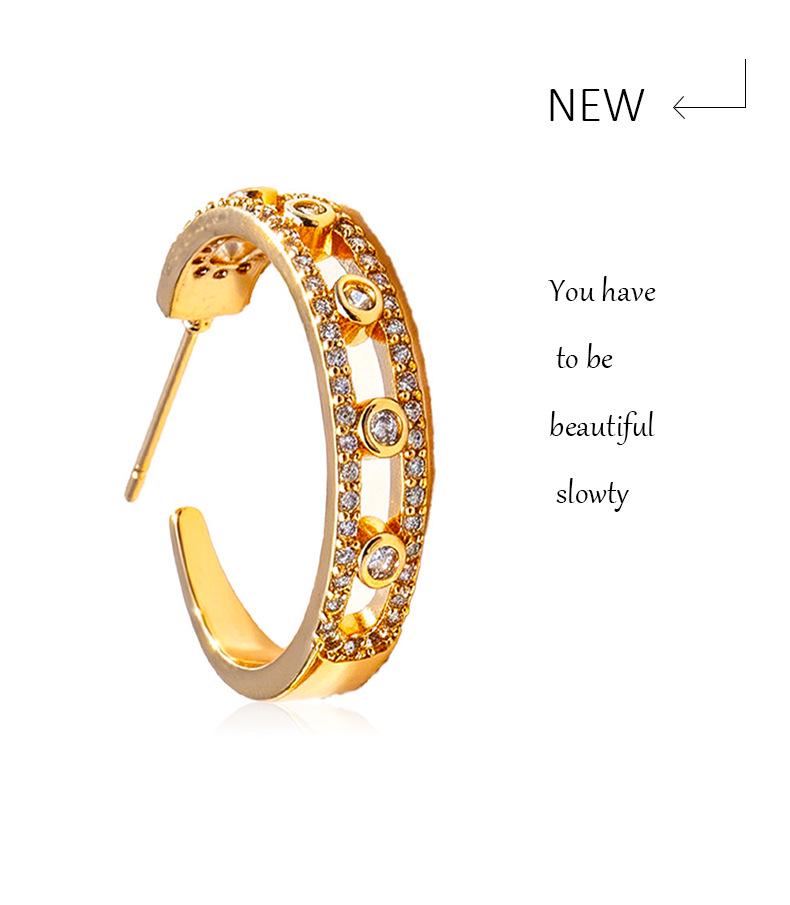 European Fashion Zirconia Ear Hoop Studs Women Versatile Design Temperament Earrings