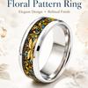 8mm Star Flower Pattern Stainless Steel Ring Butterfly Star Moon Red Rose Color Ring Women