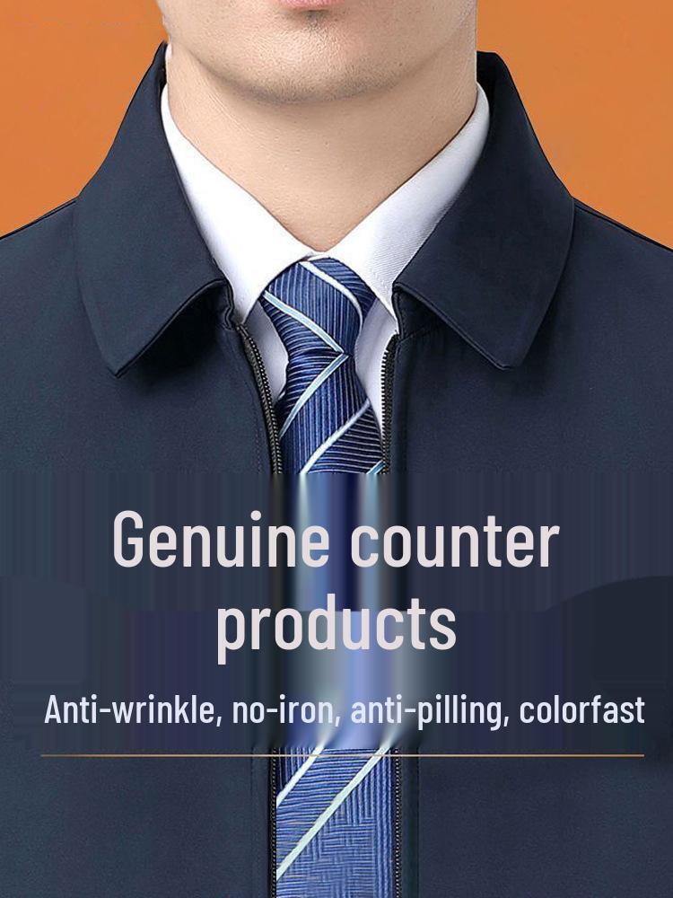 Men's Business Casual Autumn/Winter Warm Lapel Jacket with Cotton Padding