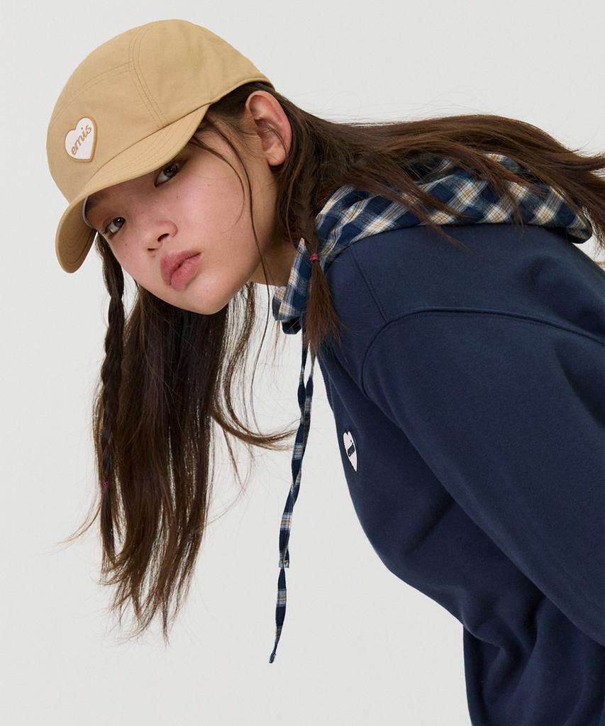 Imiseu Heart Rubber Patch Camp Cap-Beige