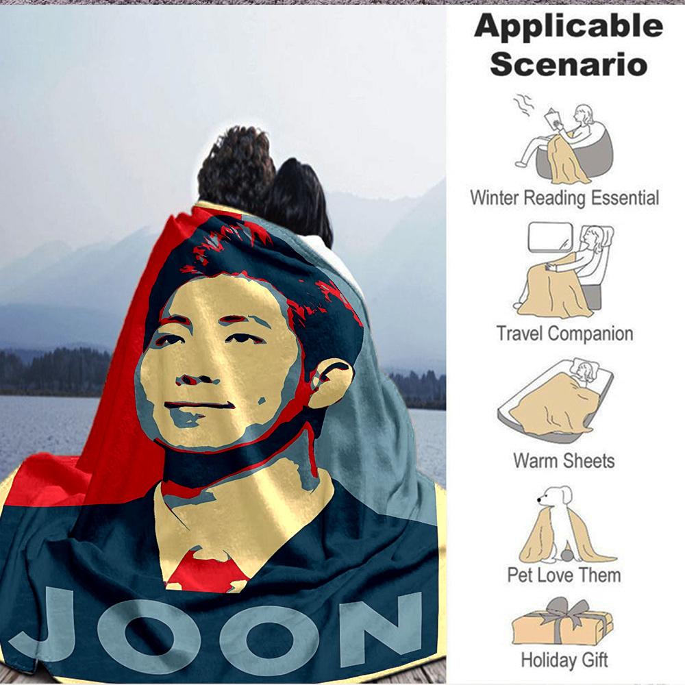 1pc Joon Flannel Blanket [Cozy Throw Blanket] For Sofa, Bed, Travel, Camping, Livingroom, Office, Couch, Chair, And Bed
