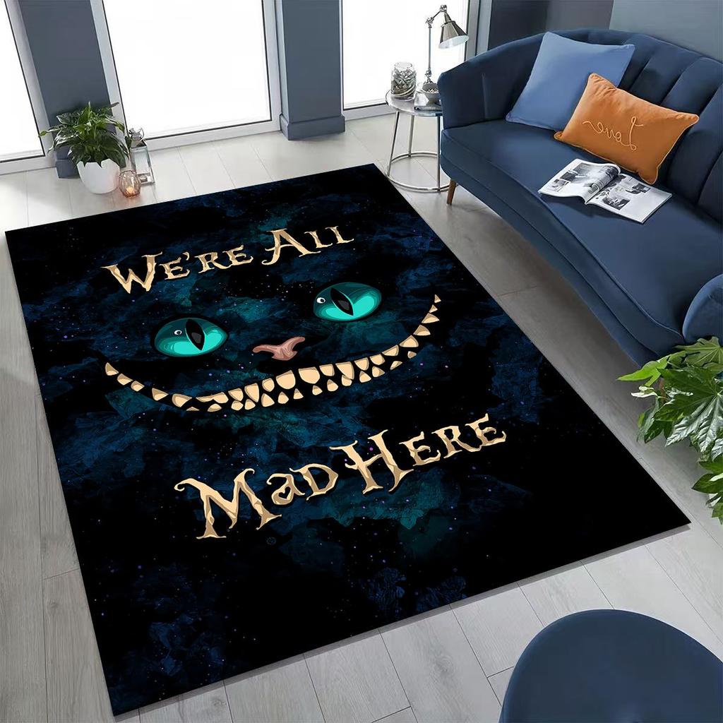 Dream Cheshire Cat Alice in Wonderland Cartoon Rug for Bedroom Living Room Sofa Home Doormat Decor, Large Kid Non-slip Floor Mat