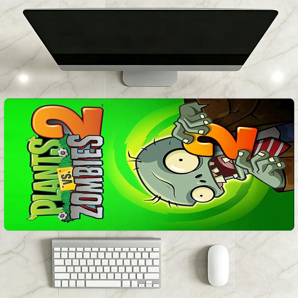 Plants Vs. Zombies Large Mouse Pad Keyboard Mat Study Desk Mat Non-Slip Rubber Bottom Computer Decor Item Office Use
