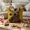 Maximalist Eclectic Animal Cushion Cover Silky Short Plush with Invisible Zipper Dustproof Sofa Pillow Cover for Home Decor