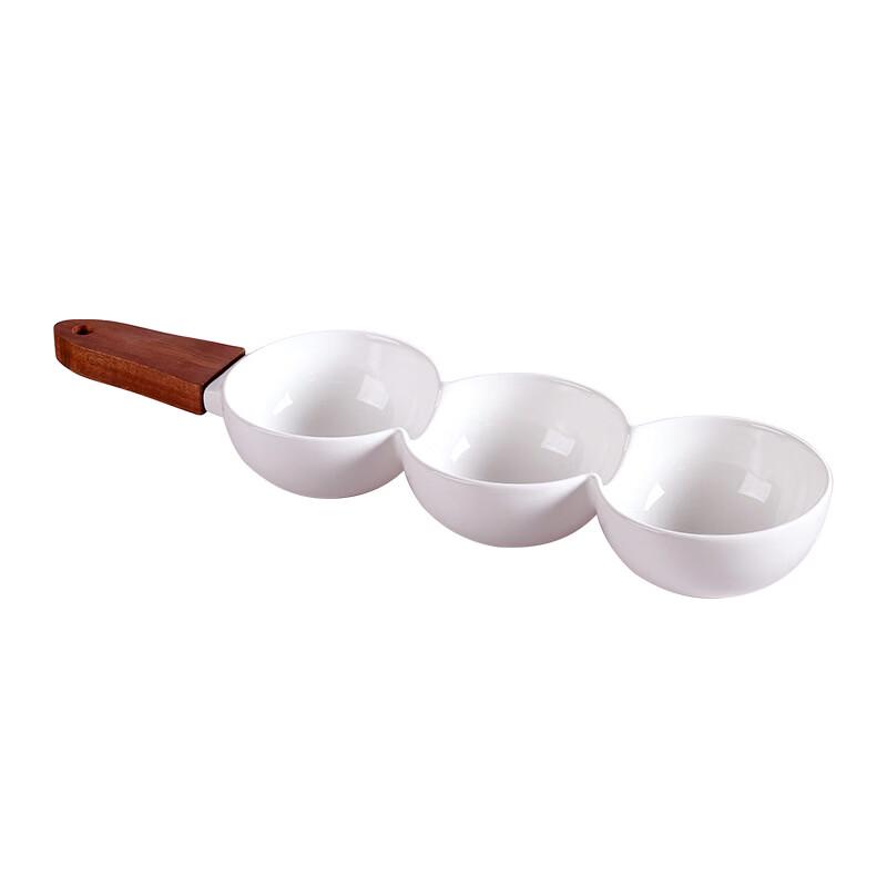 

Abay Partitioned Snack Tray with Wood Handle