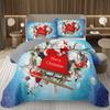 Christmas Bedspread Queen/Full Xmas Tree Quilted Coverlet for Boys Girls,Cartoon Festival Theme Quilt Set Happy New Year Bedding