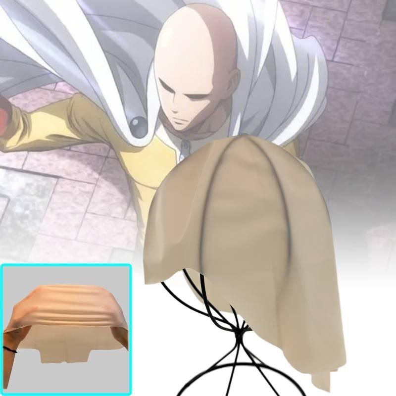 Bald Saitama Man Headgear Cosplay Latex Makeup Prop Headpiece Costume
