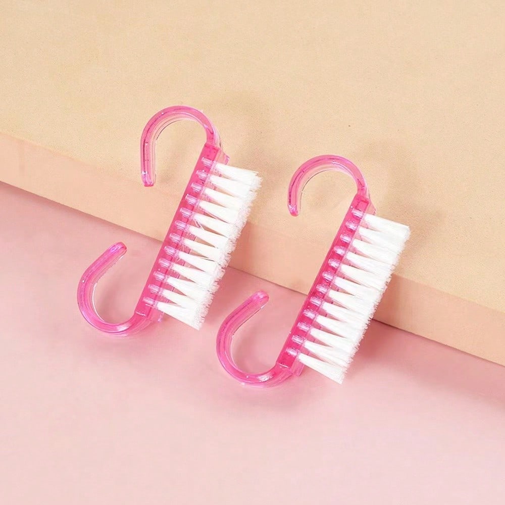 2pcs Nail Tool Dust Cleaning Brush, Professional Nail Dust Removal Brush, Essential Tool For Removing Dust розовый