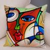 Abstract Painting Cushion Cover Decoration Nordic Style Colorful Cartoon Girl Pillowcase Sofa Home