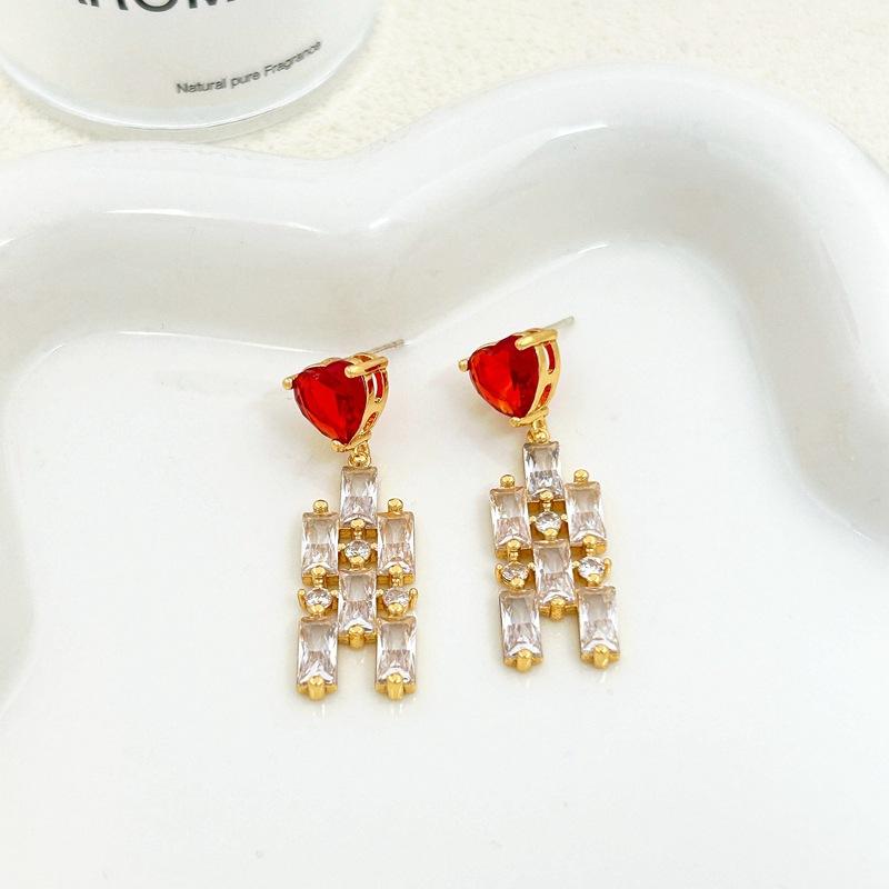 Trendy Fashion Fringed Full Diamond Earrings Light Luxury High-End Earrings Spot Women золотой