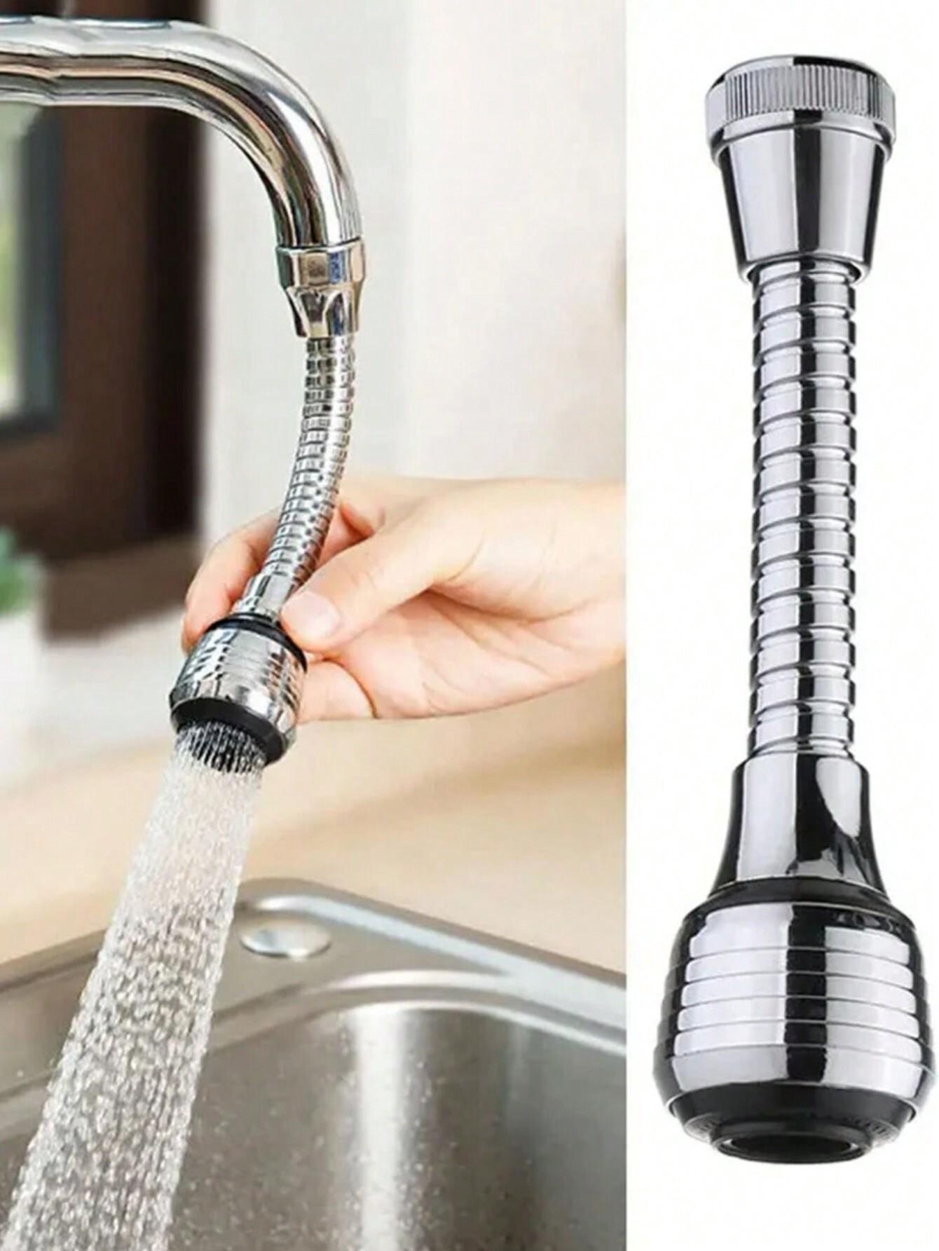 

1pc Kitchen Gadgets 2 Modes 360 Rotatable Bubbler High Pressure Faucet Extender Water Saving Bathroom Kitchen 1pc серебряный