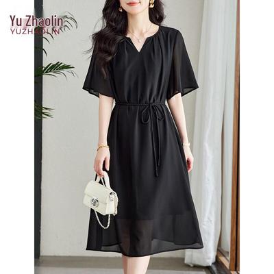 Yuzhaolin 2025 V-Neck A-Line Slimming Chiffon Dress