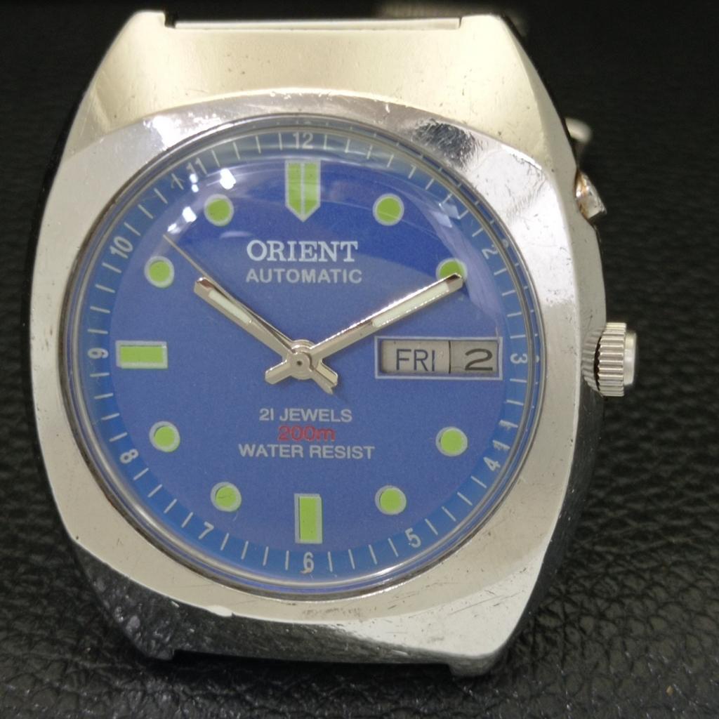 VINTAGE ORIENT AUTOMATIC 46941 JAPAN MENS BLUE COLOR DIAL WATCH a700687-5 R204-a700687