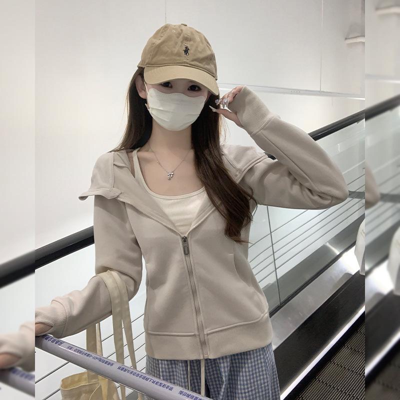 

Синий спортивный женский свитер для йоги весна и осень тонкий повседневный кардиган на молнии удобный универсальный и модный XL