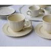 Retro Relief Texture Coffee Cup and Plate Two Piece Set of Classic Afternoon Tea Coffee Cup Ceramic Water Cup Mug Milk Cup