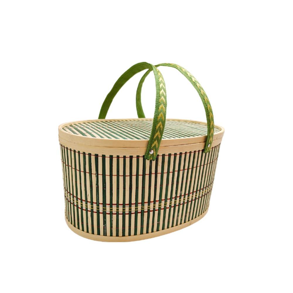 Vintage Moon Cake Box Chinese Style Picnic Basket Bread Storage Basket New Year