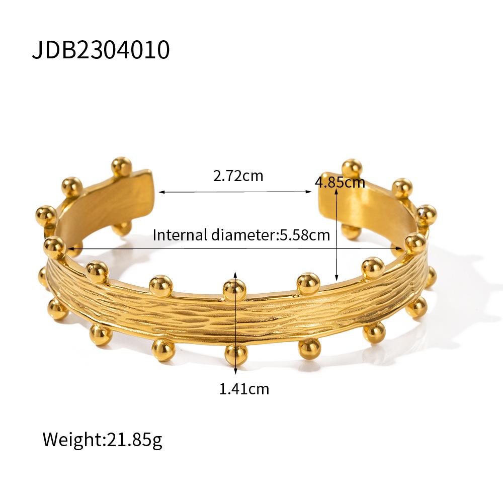 Jieding European & American Style Women's Stainless Steel Zircon Bracelet, Real Gold Plated. 