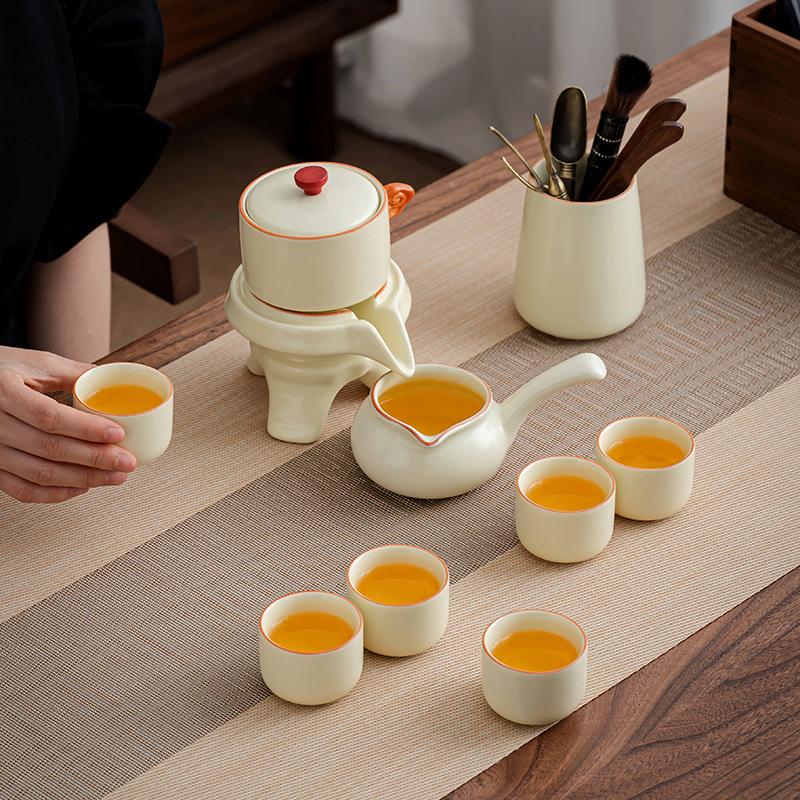Light Luxury Artifact, Luxury Home Automatic Tea Set, Ceramic Teapot, Lazy Kung Fu Tea, Ru Kiln Teacup