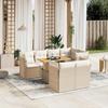 VidaXL Garden Lounge Set with Cushions 8 Pcs, Patio Sofas, Patio Furniture Set, Outdoor Furniture, Beige 3270708