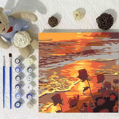 Paint by Numbers Kit for Adults Kids Unframed Flowers Acrylic Paint On