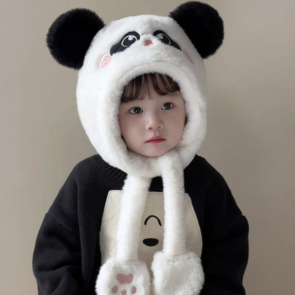 Coldproof Capybara Hooded Scarf Lamb Cartoon Beanie Caps Children's Pullover Cap  Autumn and Winter