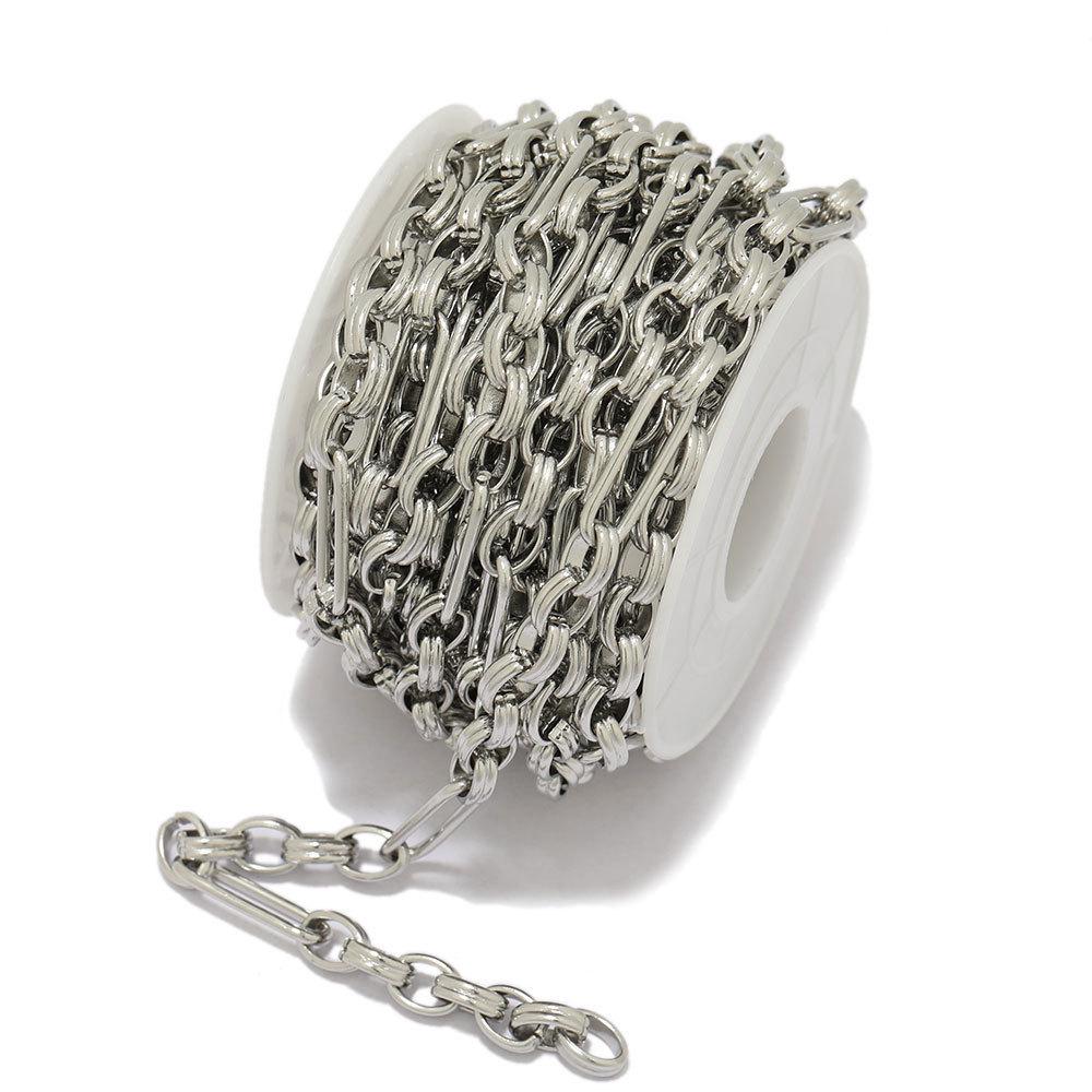 

Браслет-ожерелье ручной работы из нержавеющей стали с узлом в виде восьмерки и крестовой цепью с О-кольцами - Хип-хоп ювелирный аксессуар