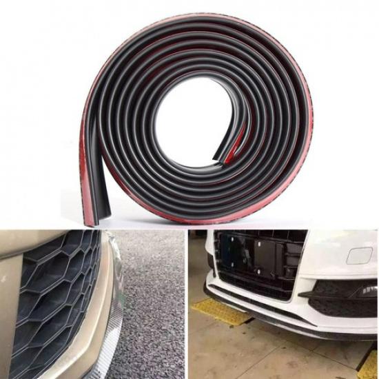 Universal PU Carbon Fiber Front Bumper Lip Splitter Chin Spoiler Body Trim (8ft)