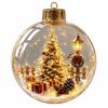 Acrylic Clear Christmas Bauble Hanging LED Lighted Christmas Spherical Pendant  Christmas Tree