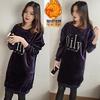 Pregnant Women Autumn and Winter Large Size Medium and Long Golden Velvet Piled Thickened Sweater Spring Suit Golden Velvet Warm Bottoming Top