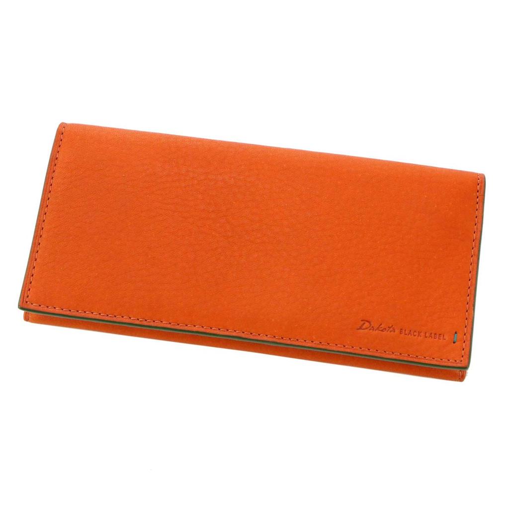 Black Long Wallet with Coin Purse Genuine Leather Grip Orange [Dakota Label] Men's BL-620112-34