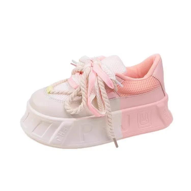 Fashion Luxury New Women's Trendy Versatile Colored Casual Shoes Spring and Autumn Thick Soles Increase Comfort Sports Board Shoes