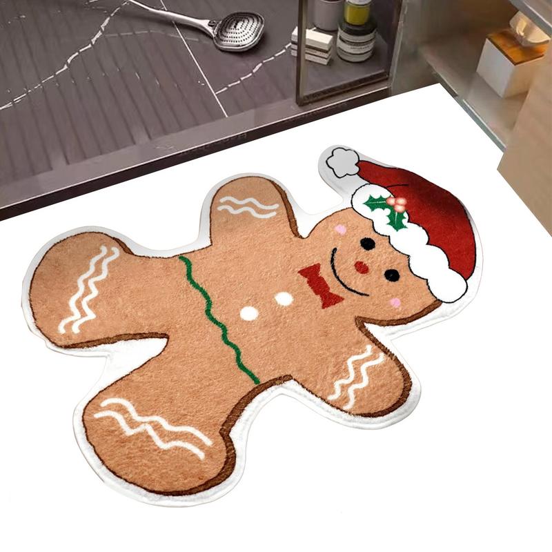 Lebkuchen Küchenteppiche Weihnachtsfußmatte Bodenmatte Mit Lebkuchenmann Rutschfeste Badematten Fußmatten Für Innen Schlafzimmer