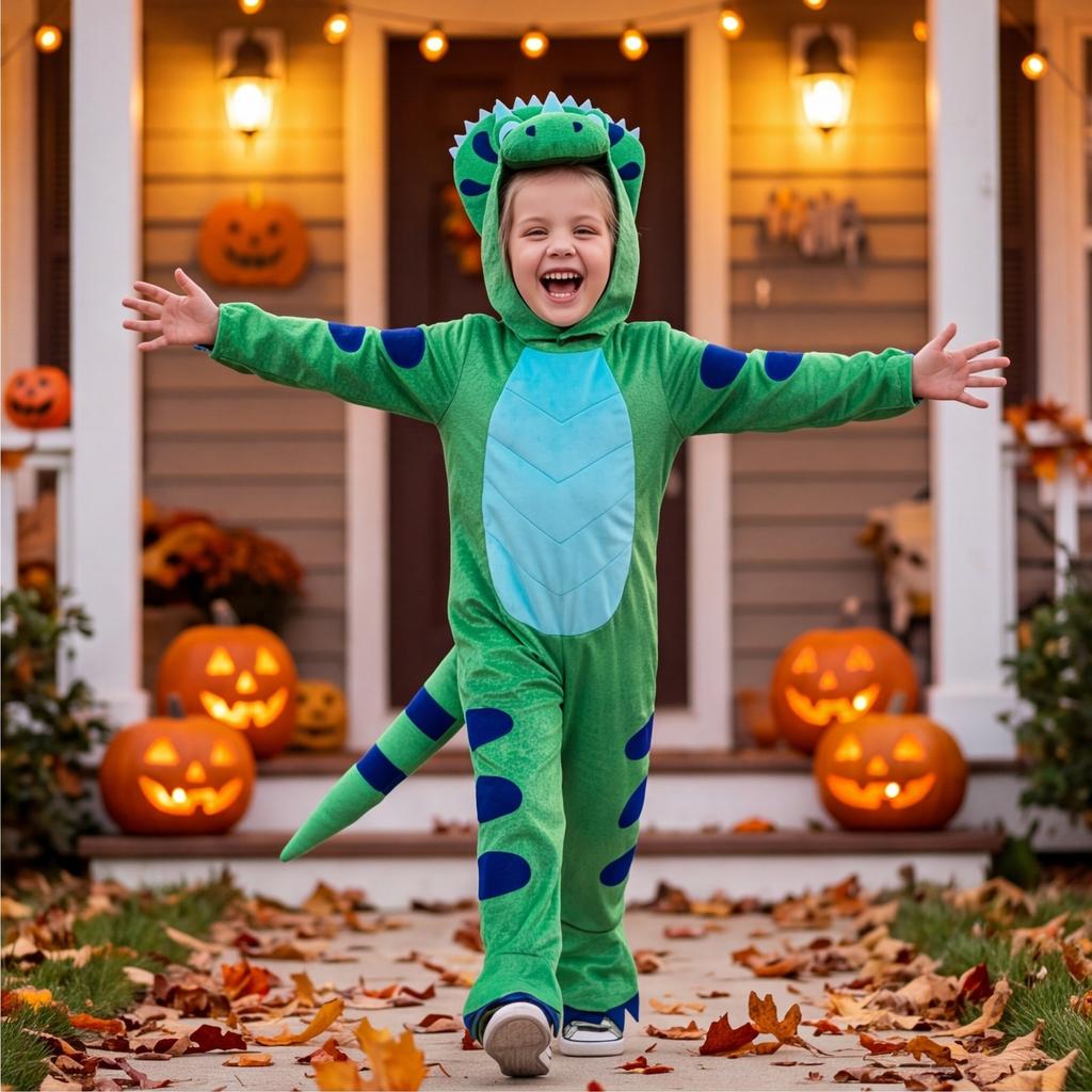 Kids Dinosaur Costume for Halloween Dress Up Outfit for Children