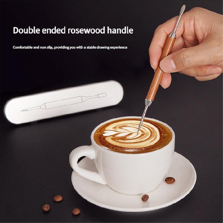 Professional Coffee Etching Needle For Latte Art Nonrust Steel Crafting Tool With Multiple Designs Pattern Brewing Set