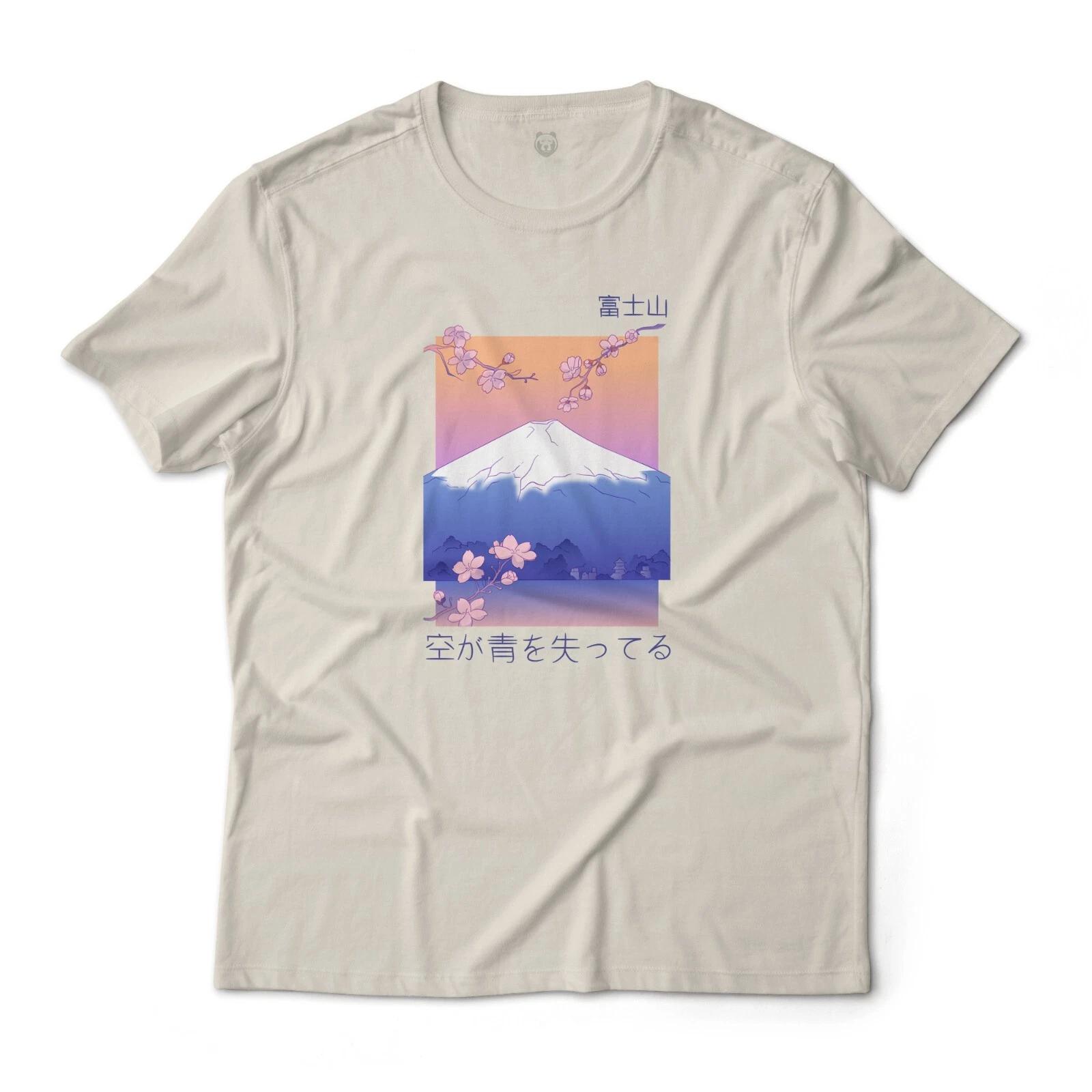 Mount Fuji Vaporwave Art Aesthetic Graphic T-T-Shirt Unisex Lightweight Cotton 2XL
