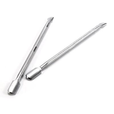 Cabeça dupla prego cutícula colher empurrador raspador removedor de aço inoxidável pedicure acessórios