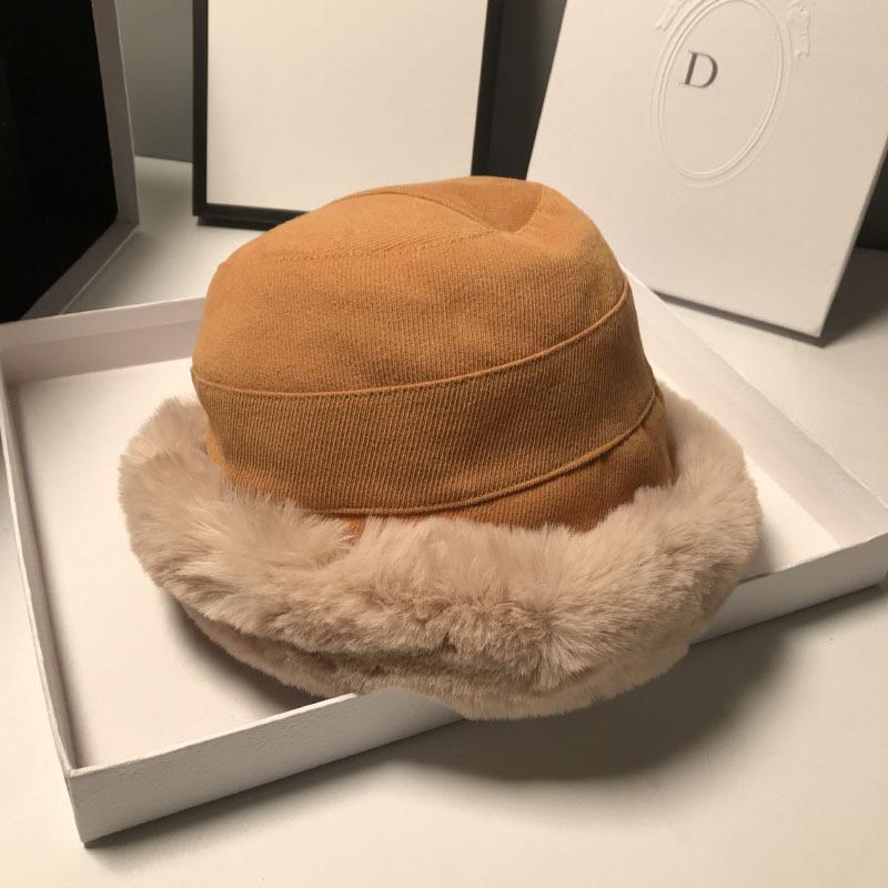 

Пушистая Теплая Шапка-Ведро для Женщин Зимняя Утолщенная Шапка-Ведро Модная Имитация Овечьего Бархата Шапка-Горшок Корейский Стиль Трендовая M（56-58cm）