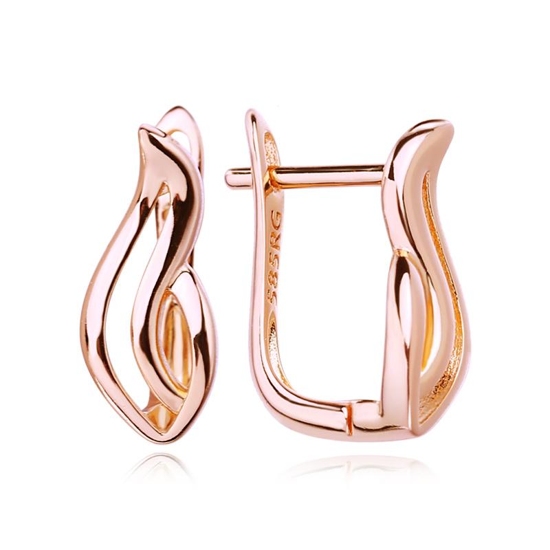 

MINTHA серьги-клипсы цвета розового золота, повседневные модные украшения, серьги-гвоздики в виде листьев для женщин, подарок на день рождения A