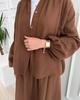 2024 New Women's Casual Muslim Long Sleeve Shirt & Midi Skirt Set for Spring and Autumn