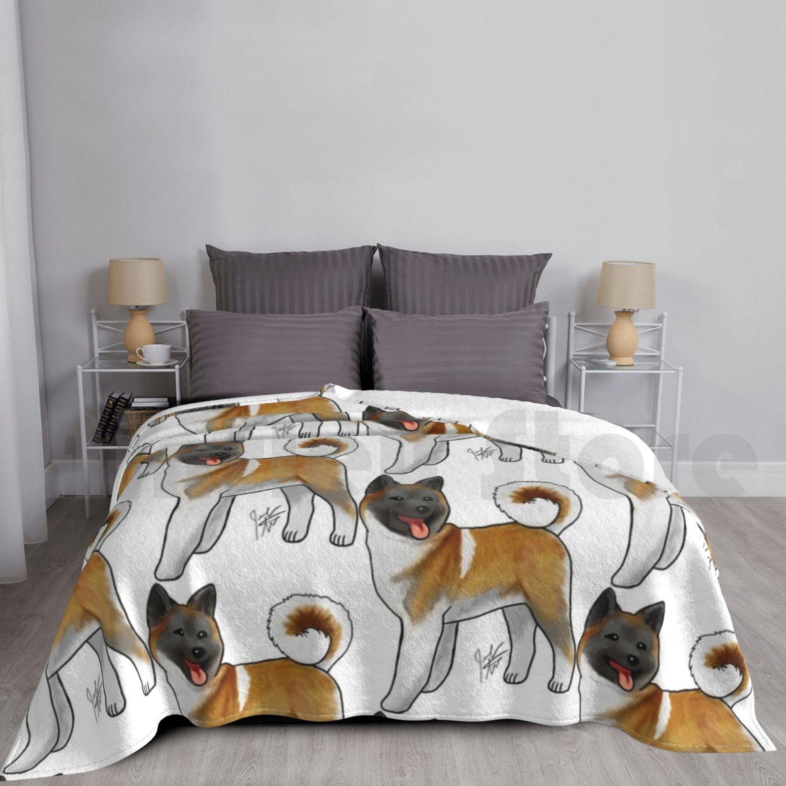 Blanket Akita-Brown / Fawn 1713 Akita Dog Dogs Puppy Size: 75*100cm, Weight: 230 GSM