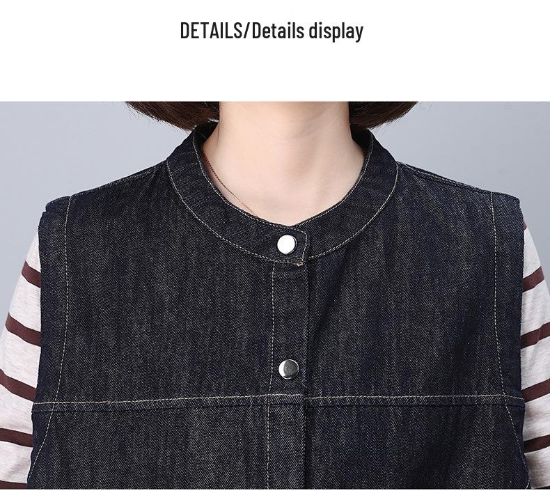 Women's Denim Vest - 2024 Early Autumn Layered Waistcoat, Trendy Spring & Autumn Style Outerwear.