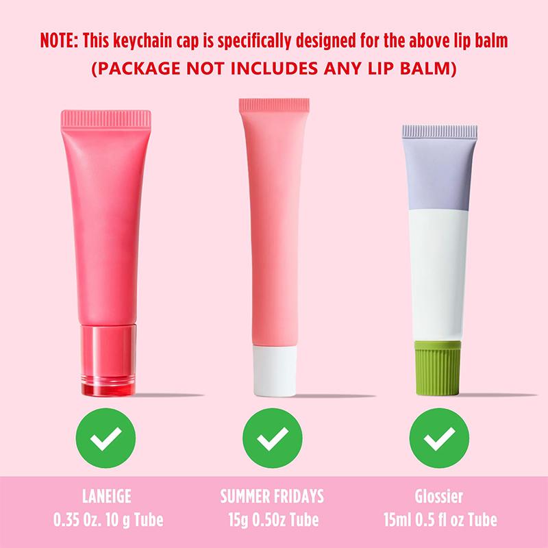 Practical Silicone Keychain Cap Accessories Portable Durable Holder Keychain Compatible For Lipgloss Storage And Balm Cap