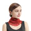 Women Floral Chiffon Ring Scarf Neck Guard False Collar Elastic Bib Wraps Travel Scarf Versatile Accessory