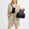 Coach Rowan 25 Logo Zip Closure Crossgrain Leather Shoulder Crossbody Tote Bag Medium Women Handbags Black CV403-IMBLK