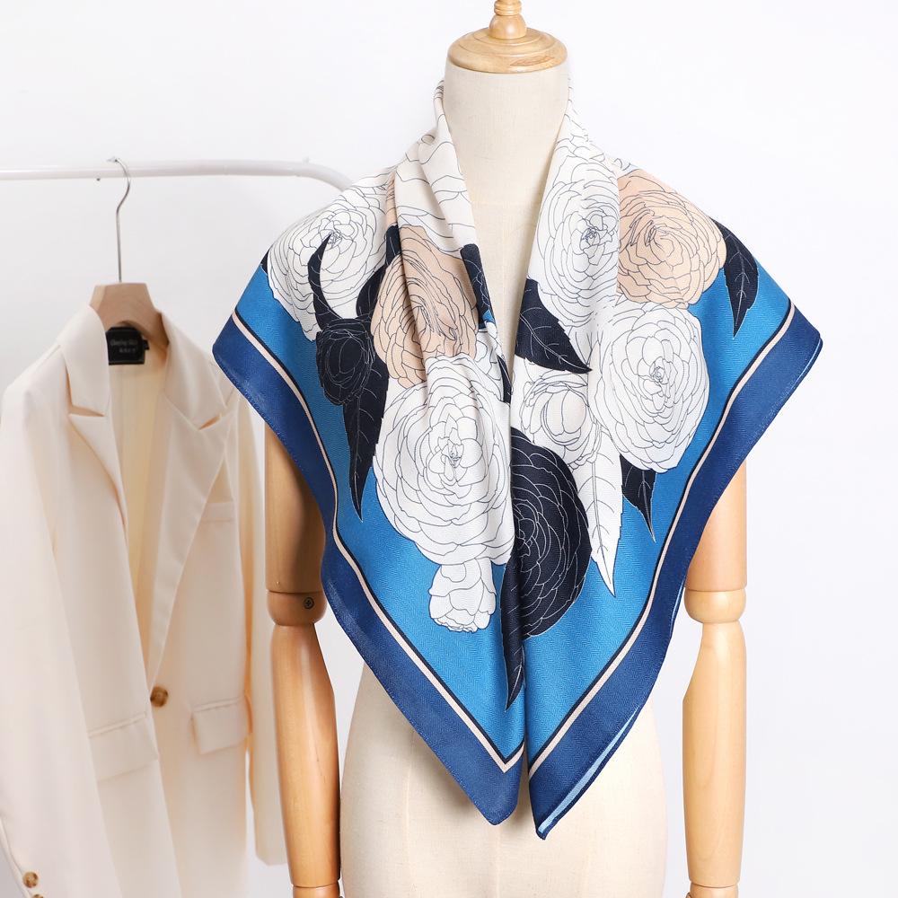 Wiosenno-letni satynowy długi szalik dla kobiet, szal z filtrem przeciwsłonecznym, modna scena piękna, satynowy długi szalik, uniwersalny szalik podróżny